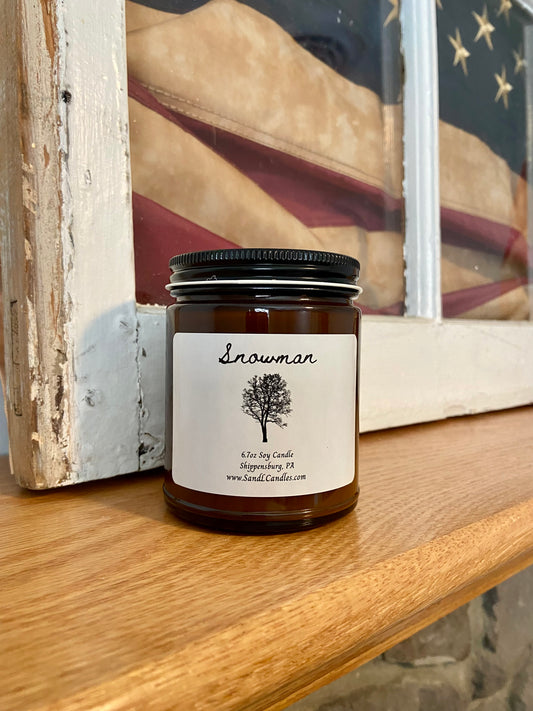 Snowman Single Wick Soy Candle
